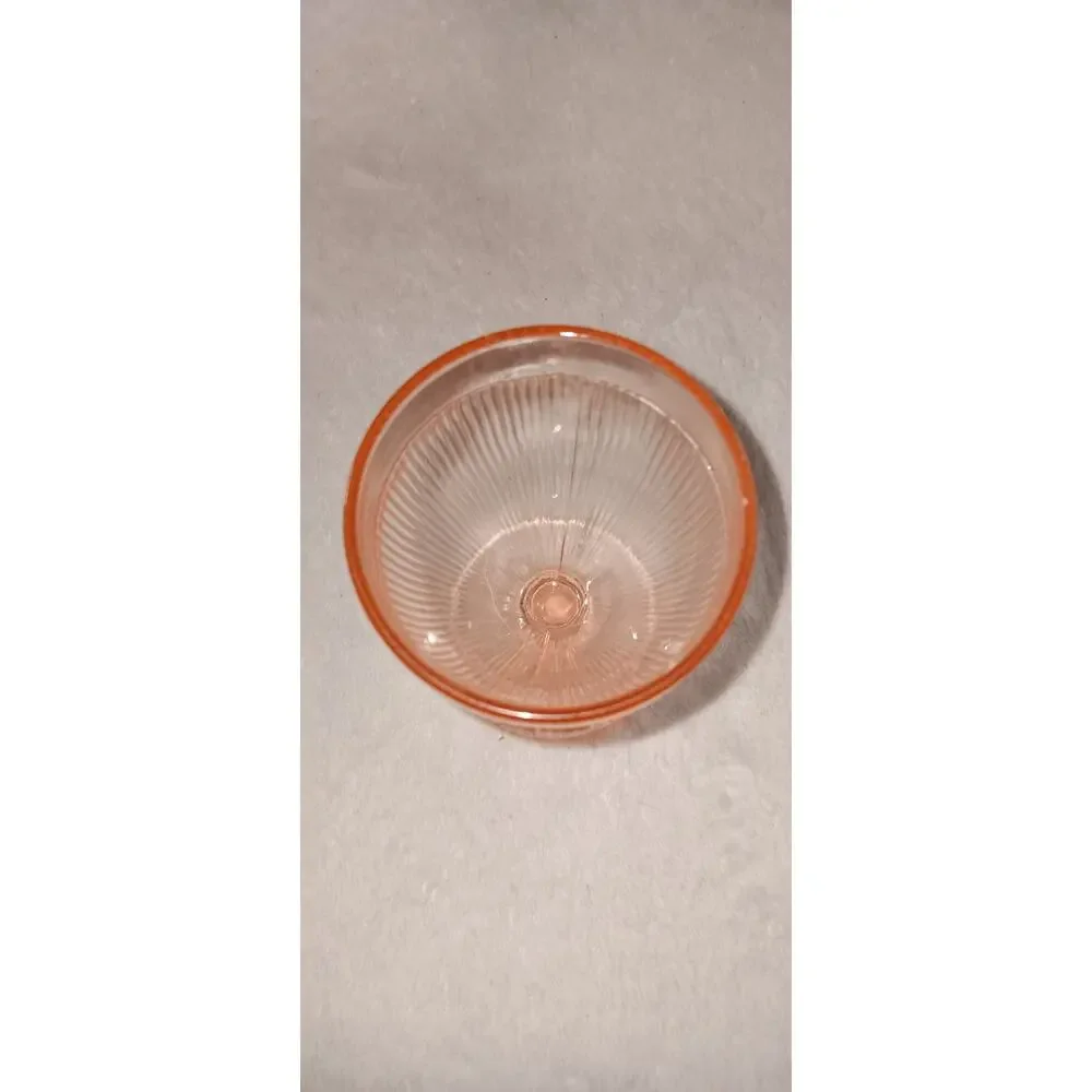 Homespun Pink Footed Juice Tumbler Jeanette Depression Glass Vintage